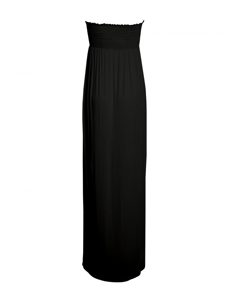 Long shoulderless dress Pola, Jersey, Black